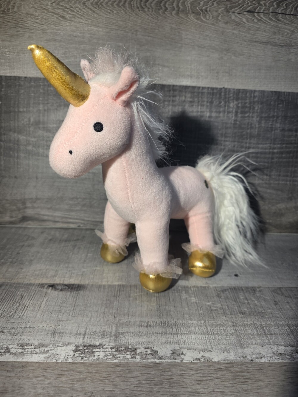 FAO Schwarz Petit Bon Pink Unicorn Stuffed Animal 10" Baby Girl Decor Plush b118